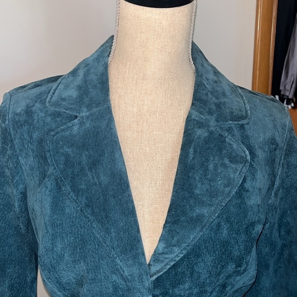 live a little leather jacket turquoise sz Small.  Excellent condition. - Picture 2 of 11